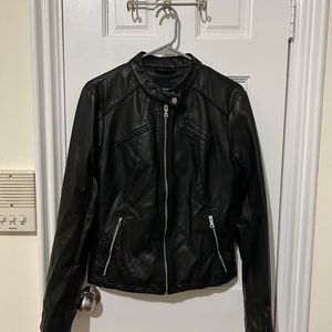 GUESS Faux Leather Jacket - Black Large